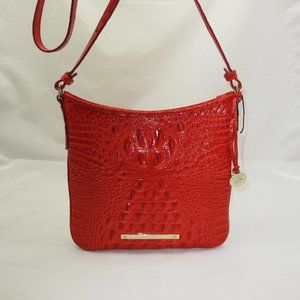 BRAHMIN JODY CROSSBODY IN MELBOURNE LEATHER CANDY APPLE RED FREE SHIPPING